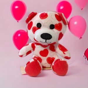McDonalds 2012 Build A Bear Dimples Friendship Bear 3" Plush Stuffed Animal Pink